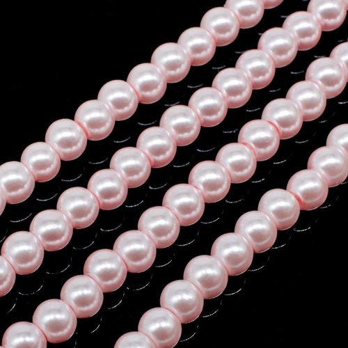 Glass Pearl Round Beads 4mm - Rose Pink