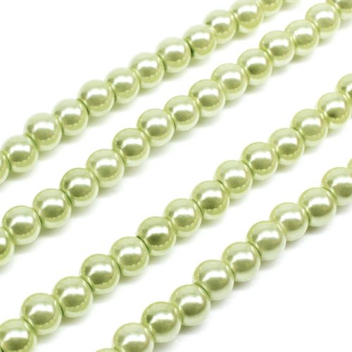 Glass Pearl Round Beads 4mm - Lime Green