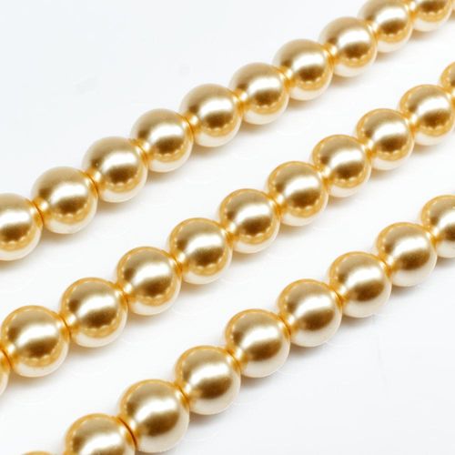 Glass Pearl Round Beads 8mm - Peach