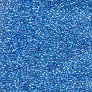size 11 Miyuki Delica seed beads lined light blue ab db076 5g — 5g pack, premium Japanese cylinder beads perfect for bead weaving, embroi…