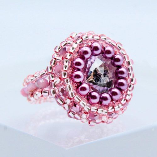 Bling Rings Pack rose pink jewelry making kit — DIY set with beads and instructions for creating handmade jewelry