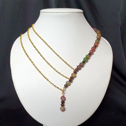 Crackled Earth Necklace autumn necklace making kit — DIY set with beads and instructions for creating handmade jewelry