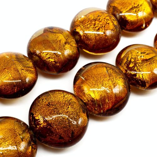 Silver Foil Disc Bead 24mm Gold for jewellery making