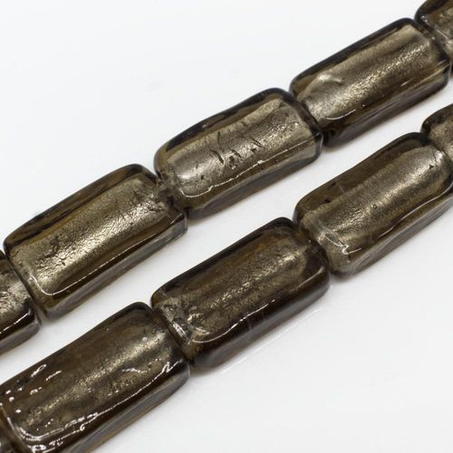 Silver Foil Rectangle Beads 24mm Grey for jewellery making