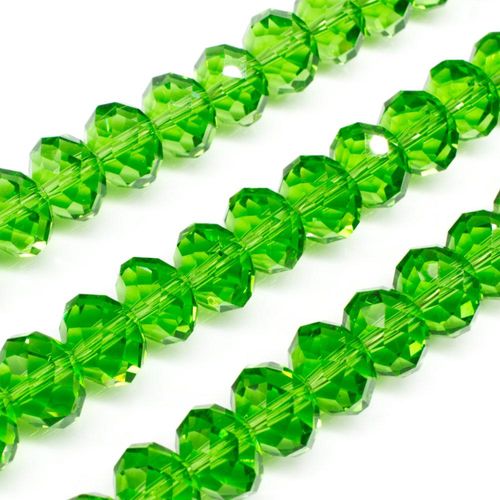 10mm crystal beads light emerald green, pack of 30 — faceted for jewelry making and beadwork