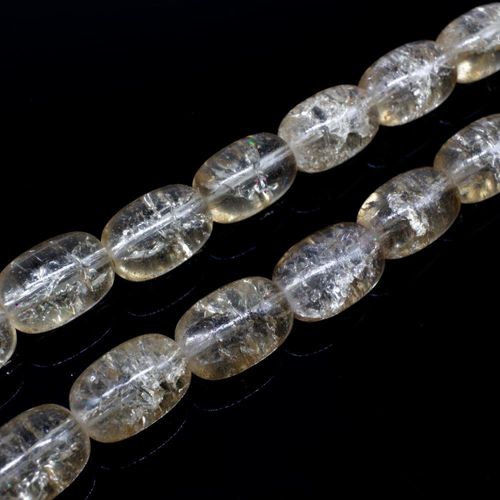 Crackle Barrel Beads 12x16mm Clear & Light Brown 25pcs for jewellery making