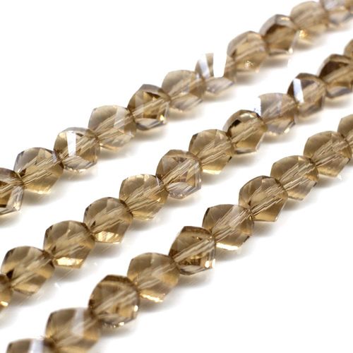 7mm crystal beads champagne, pack of 25 — faceted for jewelry making and beadwork