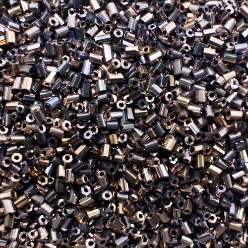 Hex Cut Beads 100g Bronze 2mm for jewellery making