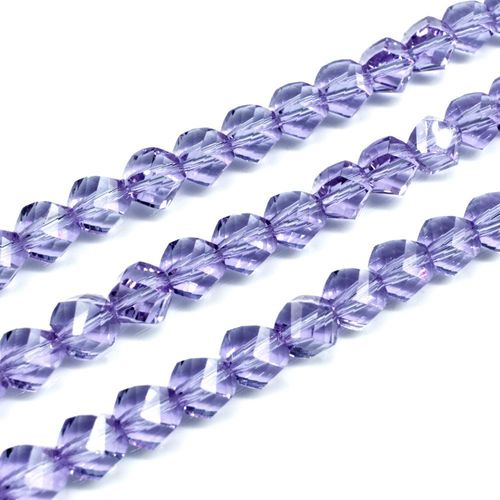 7mm crystal beads lilac, pack of 25 — faceted for jewelry making and beadwork