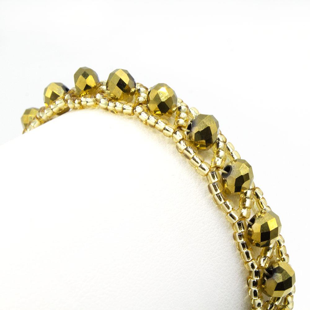 Amelia Bracelet Makes 3 topaz gold bracelet making kit — DIY set with beads and instructions for creating handmade jewelry