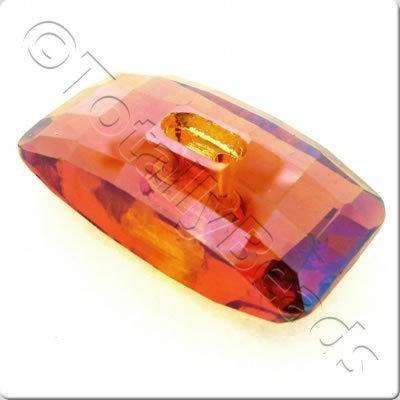 Crystal Button - Rectangle 30mm - Auburn