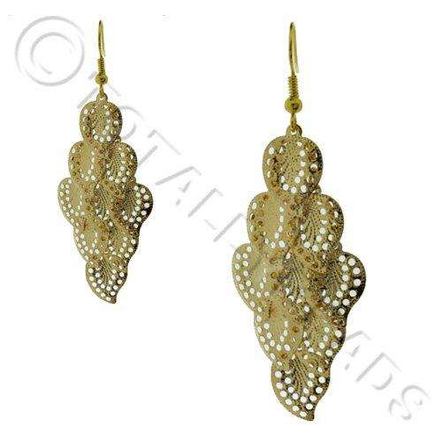 Cascade Earring Kit gold filigree leaf earring making kit — DIY set with beads and instructions for creating handmade jewelry