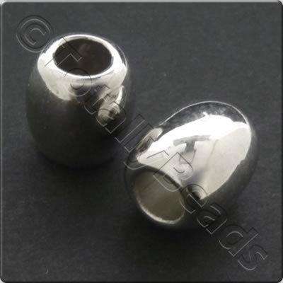 Metalised Acrylic Bead LH Barrell 10x12mm - Antique Silver 30pcs