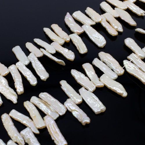Freshwater Pearls 15 20mm Biwa White 7" String for jewellery making