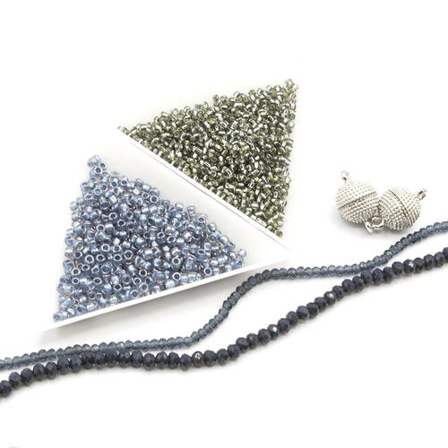 BC 2023 WK 3: Cubic Right Angle Weave Silver Sapphire 3x4mm for jewellery making