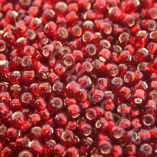 Toho Size 8 Seed Beads 10g - Silver Lined Ruby