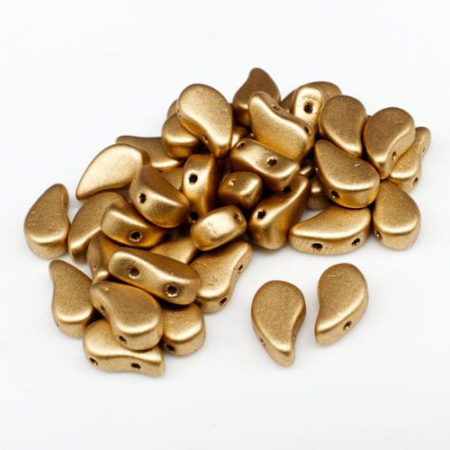 8x5mm 10g Czech glass Rulla beads cry. bronze pale gold — two-hole beads for jewelry making and bead weaving