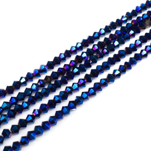 3mm crystal bicone beads blue iris — faceted for jewelry making and beadwork