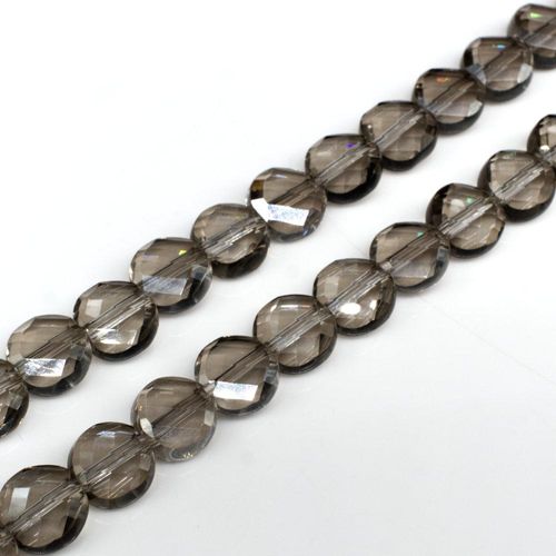8mm crystal beads smokey grey — faceted for jewelry making and beadwork