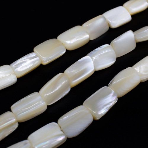 Mother of Pearl Nugget Beads 8x12mm White 15" string for jewellery making
