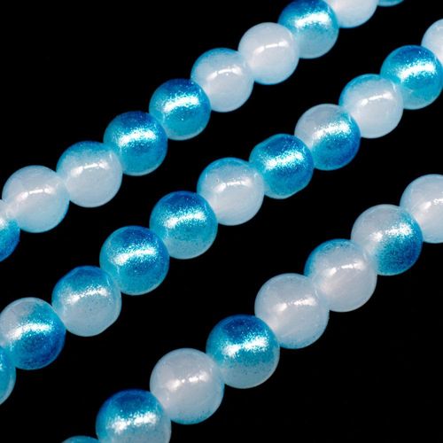 Glass Jade Glitter Beads 8mm Round Blue for jewellery making