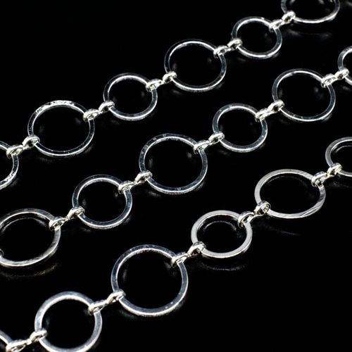 Silver Plated Chain Ring 12mm & 10mm 1 metre for jewellery making