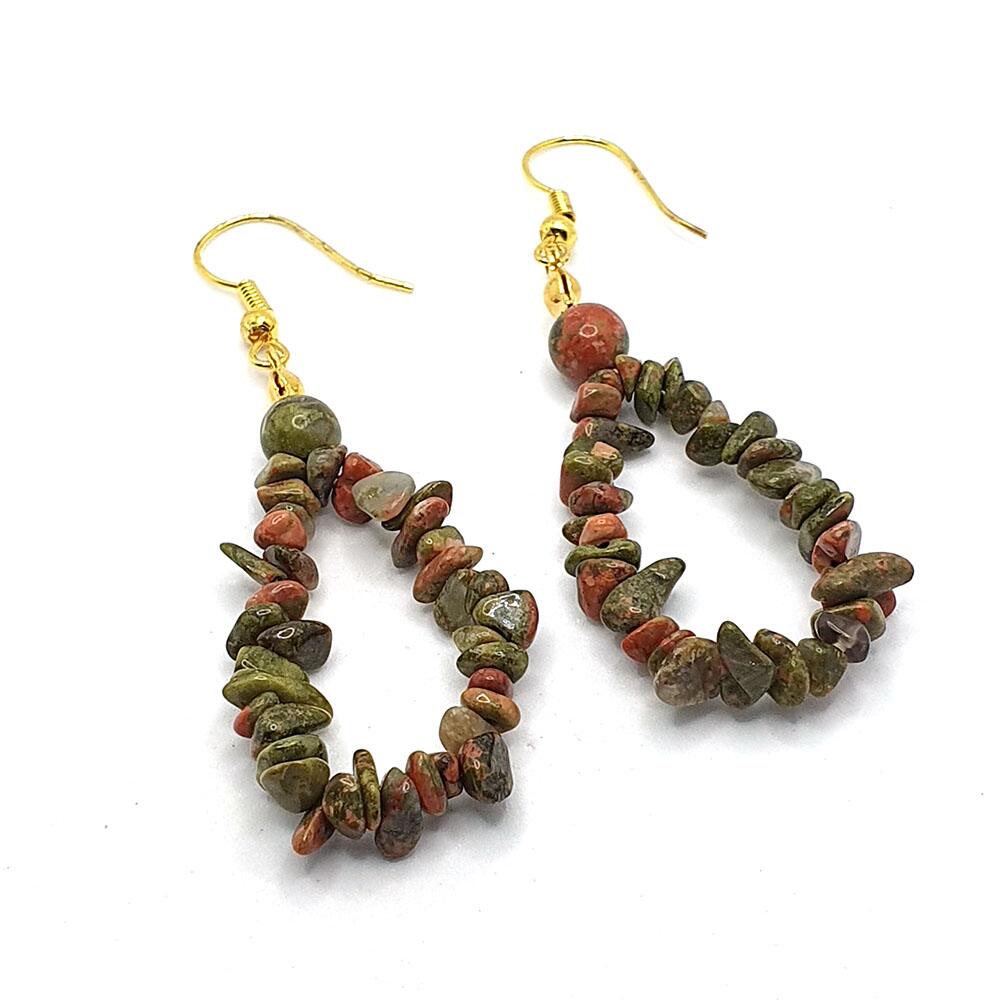 Precious Gemstone Set unakite jewelry making kit — DIY set with beads and instructions for creating handmade jewelry