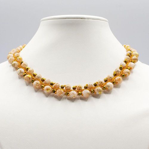 Savannah Jewellery Set golden peach jewelry making kit — DIY set with beads and instructions for creating handmade jewelry