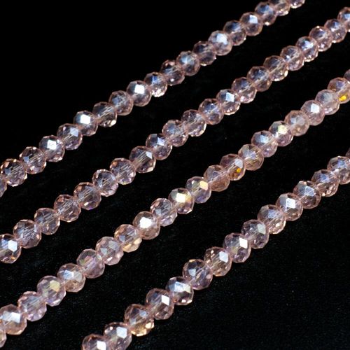 4mm crystal beads salmon pink ab — AB finish, faceted for jewelry making and beadwork