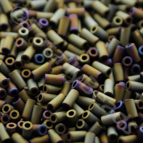 Toho 3mm Bugle Seed Beads 10g - Matt Iris Brown