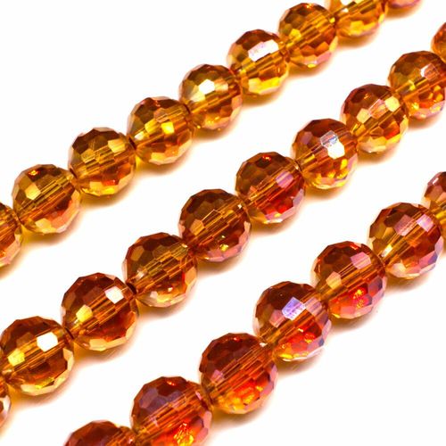 10mm crystal beads auburn rainbow, pack of 35 — faceted for jewelry making and beadwork