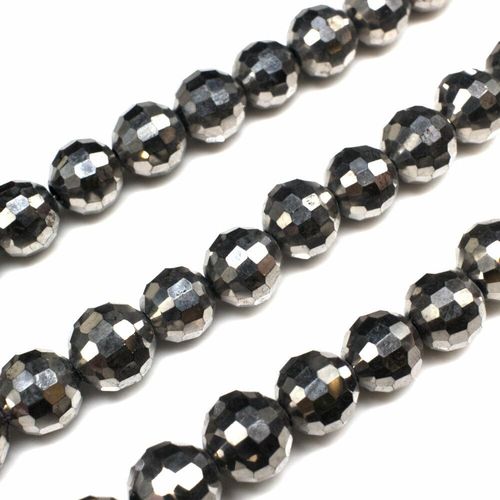 10mm crystal beads dark silver plate, pack of 35 — plated finish, ideal for jewelry making and beadwork