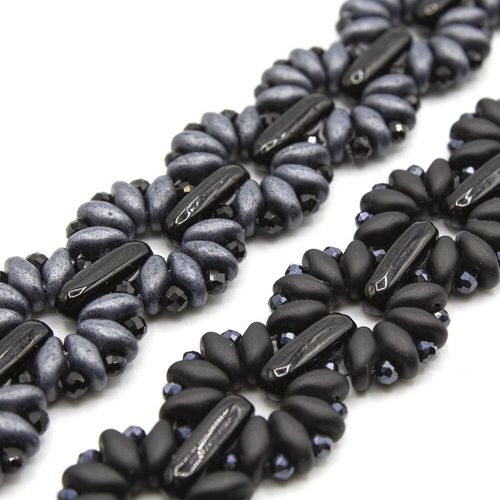 Marguerite Bracelet Makes 2 jet hematite bracelet making kit — DIY set with beads and instructions for creating handmade jewelry