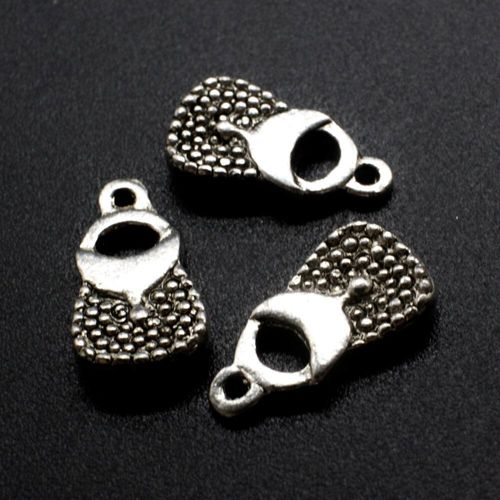 Antique Silver Metal Charm Small Purse 9mm 12pcs for jewellery making