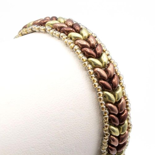 Hannah SuperDuo Bracelet ash gold bracelet making kit — DIY set with beads and instructions for creating handmade jewelry