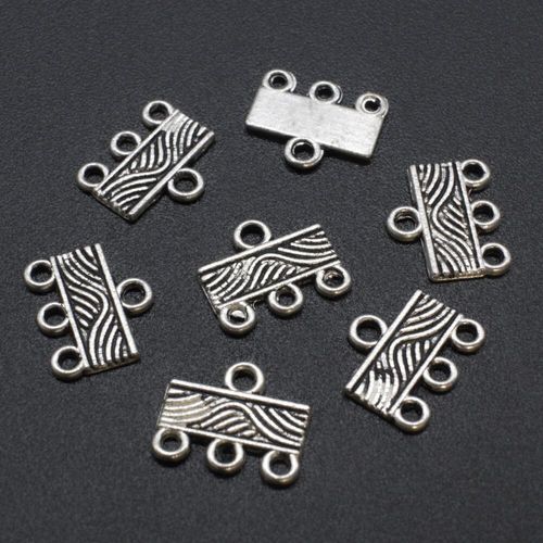 Antique Silver Metal Connector 3/1 12mm 20pcs for jewellery making
