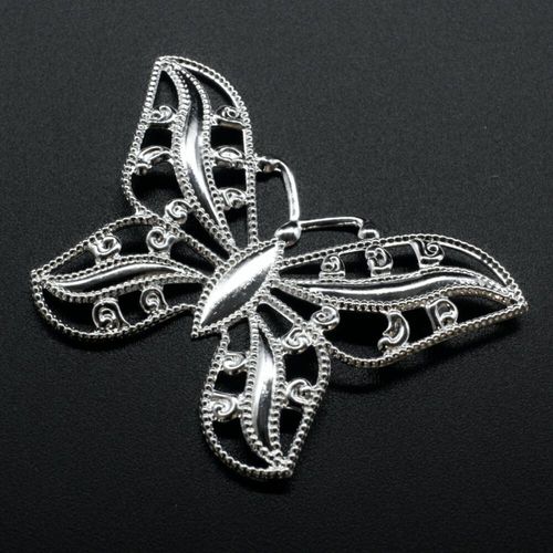 Iron Silver Filigree Butterfly 53mm 8pcs for jewellery making