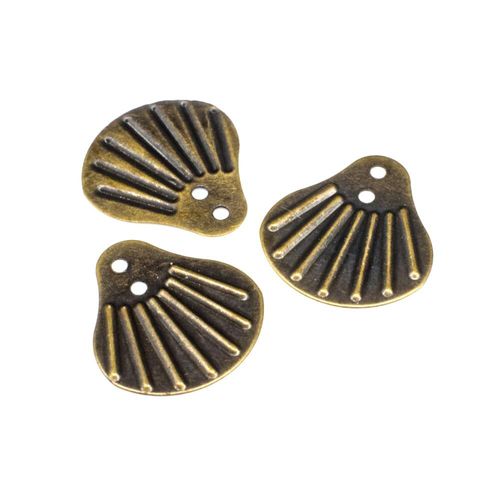 Iron Bronze Charm Shell 13mm 50pcs for jewellery making