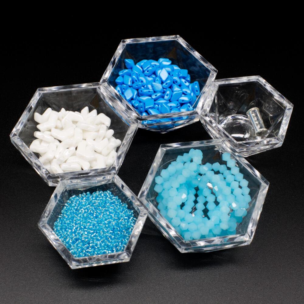 Vee Bead Bracelet aqua alabaster bracelet making kit — DIY set with beads and instructions for creating handmade jewelry