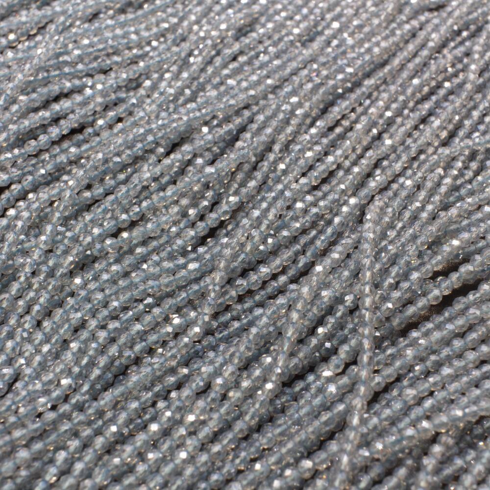 1.5mm crystal beads hint of blue — faceted for jewelry making and beadwork