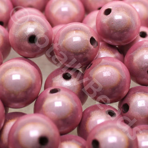 16mm Miracle acrylic round beads 16mm round light pink 10pcs — pack of 10, reflective 3D-effect beads ideal for jewelry making, crafts, a…