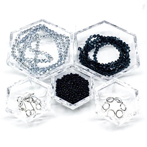 BC 2023 WK 22: Bicone Flower Necklace Kit Montana Nebula 4mm for jewellery making