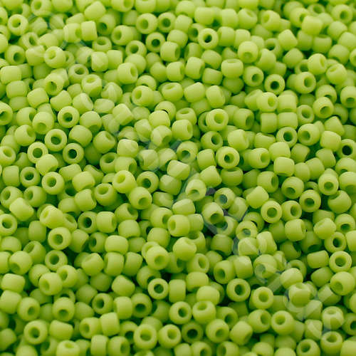 Toho Size 11 Seed Beads 10g - Opq Frost Sour Apple