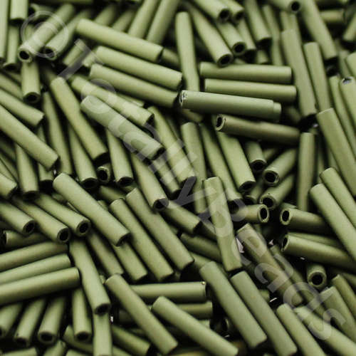 Toho 9mm Bugle Beads 10g - Matt Dark Olive