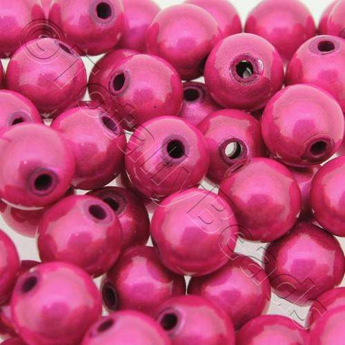 10mm Miracle acrylic round beads 10mm round fuchsia 40pcs — pack of 40, reflective 3D-effect beads ideal for jewelry making, crafts, and…