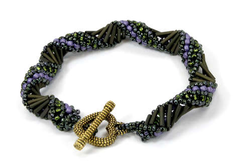 Russian Spiral 3 Bracelet Bead Bundle Pack green bracelet making kit — DIY set with beads and instructions for creating handmade jewelry