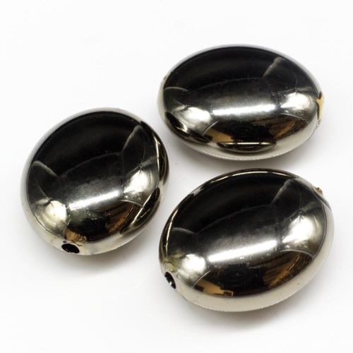 Acrylic Gunmetal Oval Beads 23mm 5pcs for jewellery making