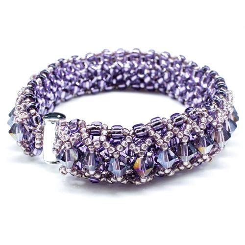 Crystal Lattice Bracelet amethyst luster bracelet making kit — DIY set with beads and instructions for creating handmade jewelry