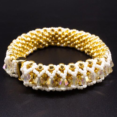 Crystal Lattice Bracelet starlight navajo bracelet making kit — DIY set with beads and instructions for creating handmade jewelry