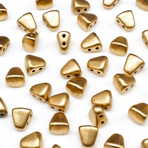Czech glass Rulla beads bit czech glass beads 30pcs - matte metallic flax — two-hole beads for jewelry making and bead weaving